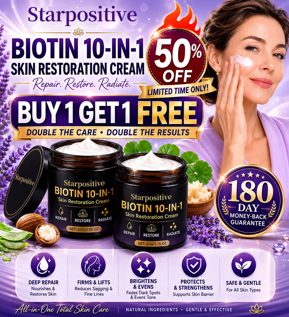 Made and Shipped from USA ✨QIAWI® Biotin 10-in-1 Skin Restoration Cream 🍀