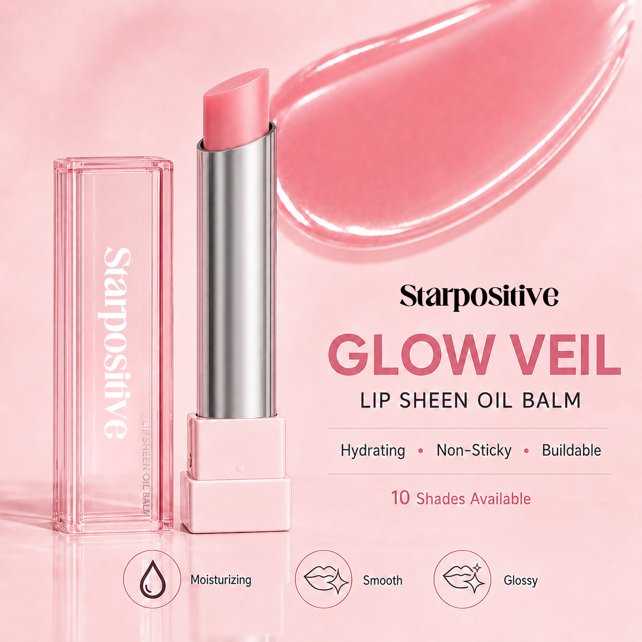 🔥Last Day Buy 1 Get 1 Free|Starpositive GLOW VEIL LIP SHEEN OIL BALM