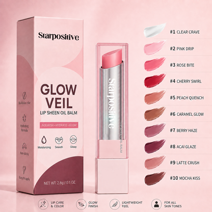 🔥Last Day Buy 1 Get 1 Free|Starpositive GLOW VEIL LIP SHEEN OIL BALM