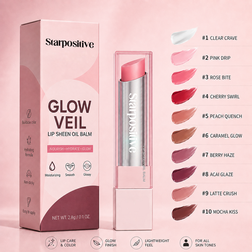 🔥Last Day Buy 1 Get 1 Free|Starpositive GLOW VEIL LIP SHEEN OIL BALM