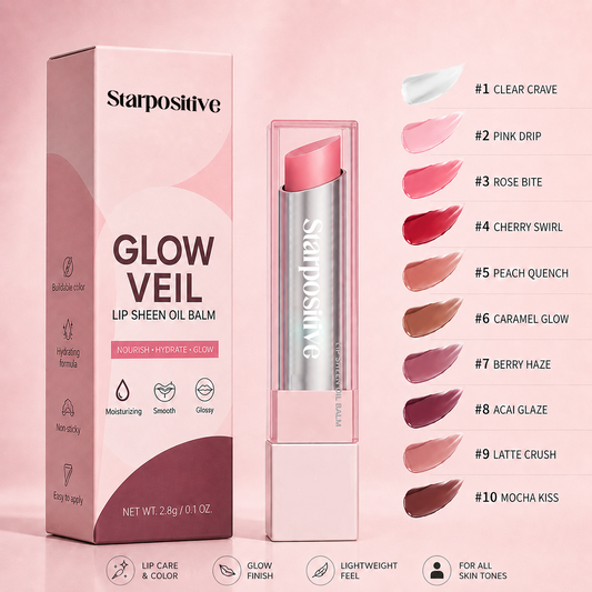 🔥Last Day Buy 1 Get 1 Free|Starpositive GLOW VEIL LIP SHEEN OIL BALM