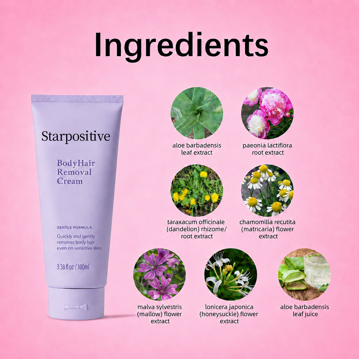 Starpositive Hair Removal Cream | Gentle 5-Minute Body Hair Removal