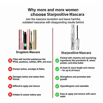 Starpositive® Waterproof Fibre Mascara💧  – Volume & Length without Clumping for Dramatic Moments