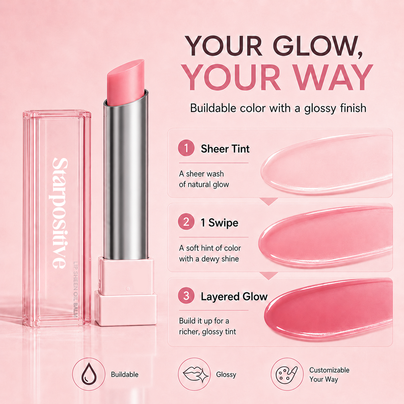 🔥Last Day Buy 1 Get 1 Free|Starpositive GLOW VEIL LIP SHEEN OIL BALM